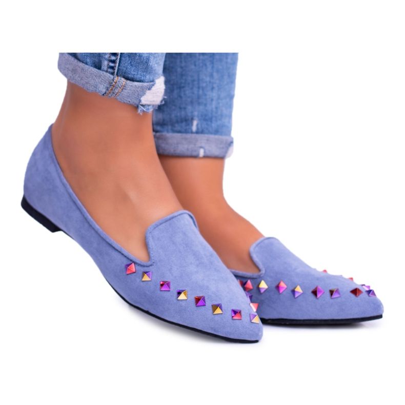 Lu Boo Blue Lords Iridescent Jets Suede Spike 128-A5