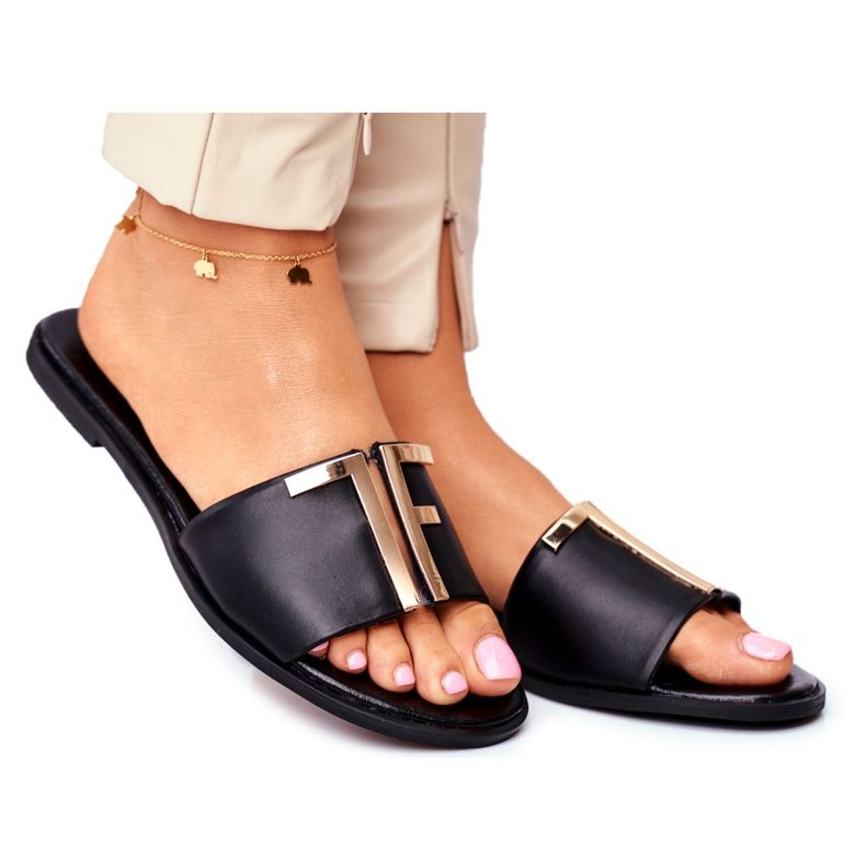 Elegant Women's Slippers Black Nicole Dilmah