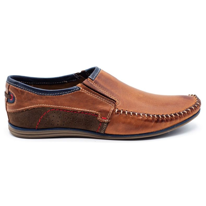 KOMODO Leather men's shoes 847 brown navy blue