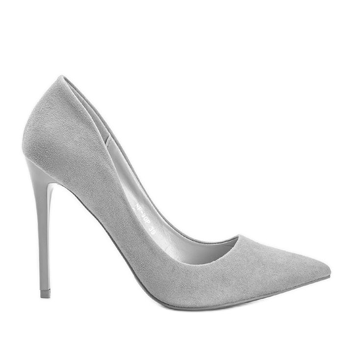 Gray pumps on a Shani stiletto heel grey