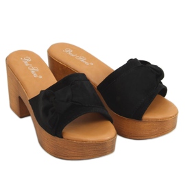 Black slippers ala clogs black YL-3M127 Black