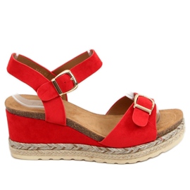 Red YL93 Red espadrilles on wedges Red YL93 Red espadrilles on wedges