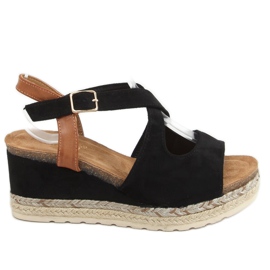 Black Espadrilles on wedges YL90 Black