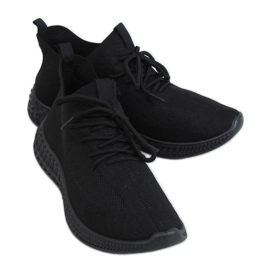 Black PC01 All Black socks sports shoes