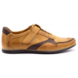 Polbut Men's casual leather shoes 2102/2 red orange Polbut Men's casual leather shoes 2102/2 red orange
