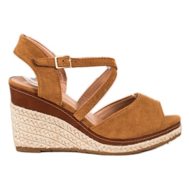 Sixth Sense Brown Sandals On A Wedge