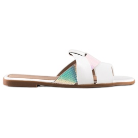 SHELOVET Slippers With Holo Insert white