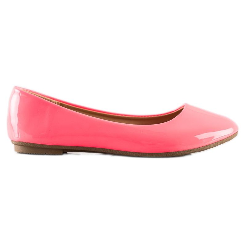 Diamantique Lacquered ballerinas pink