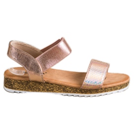 Kayla Shiny Eco Leather Sandals golden Kayla Shiny Eco Leather Sandals golden