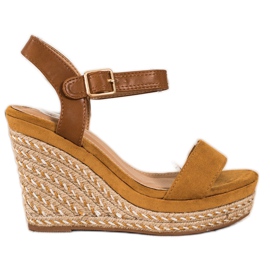 SHELOVET Espadrilles On Wedge Sandals brown