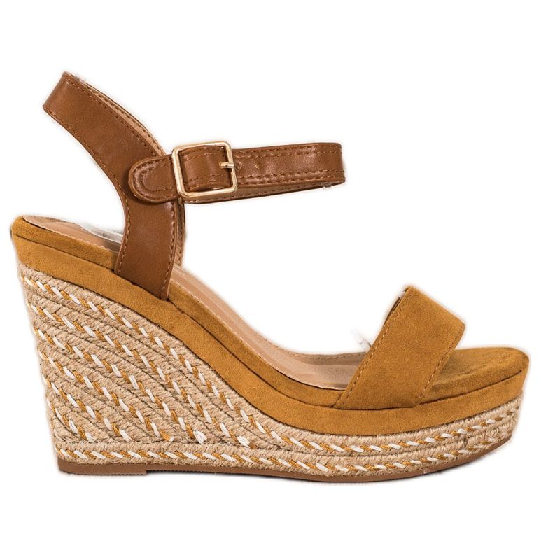 SHELOVET Espadrilles On Wedge Sandals brown