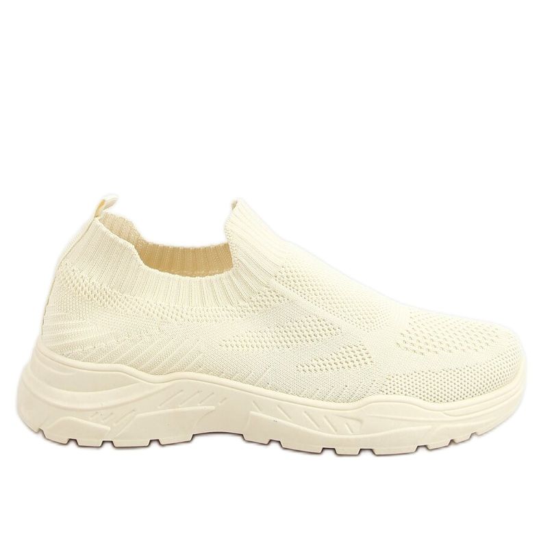 Beige socks LA172P Beige sports shoes