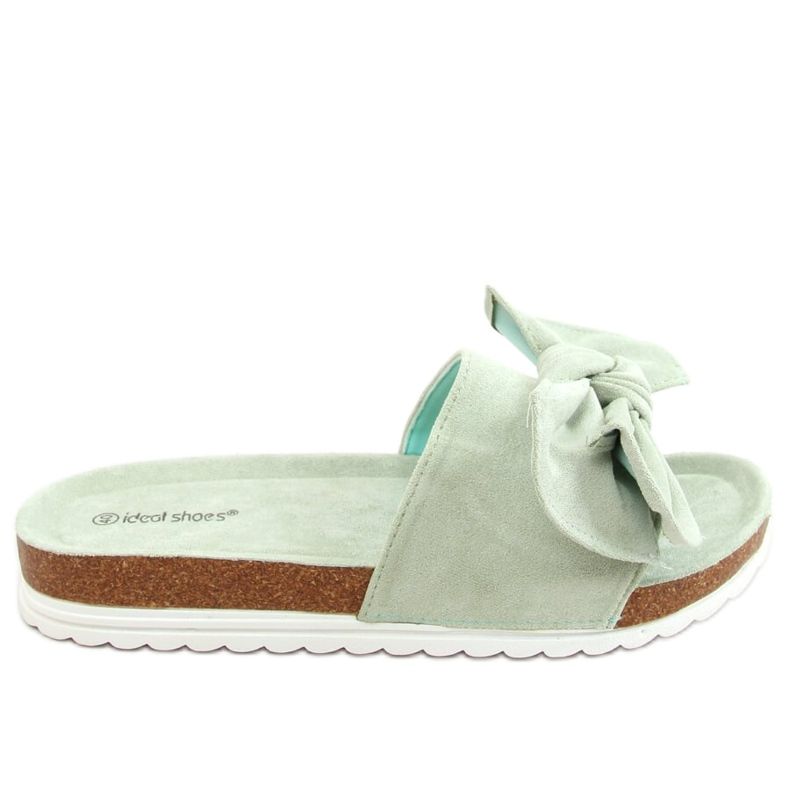 Aquamarine 7855 Green slippers on the cork