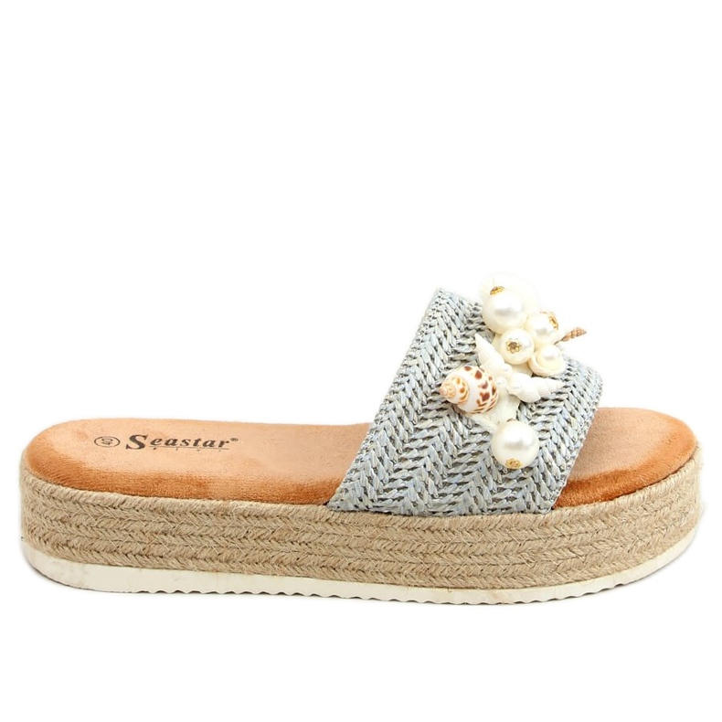 Blue espadrilles with shells CK117P Blue