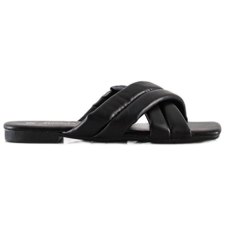 Mannika Comfortable Eco Leather Slippers black Mannika Comfortable Eco Leather Slippers black