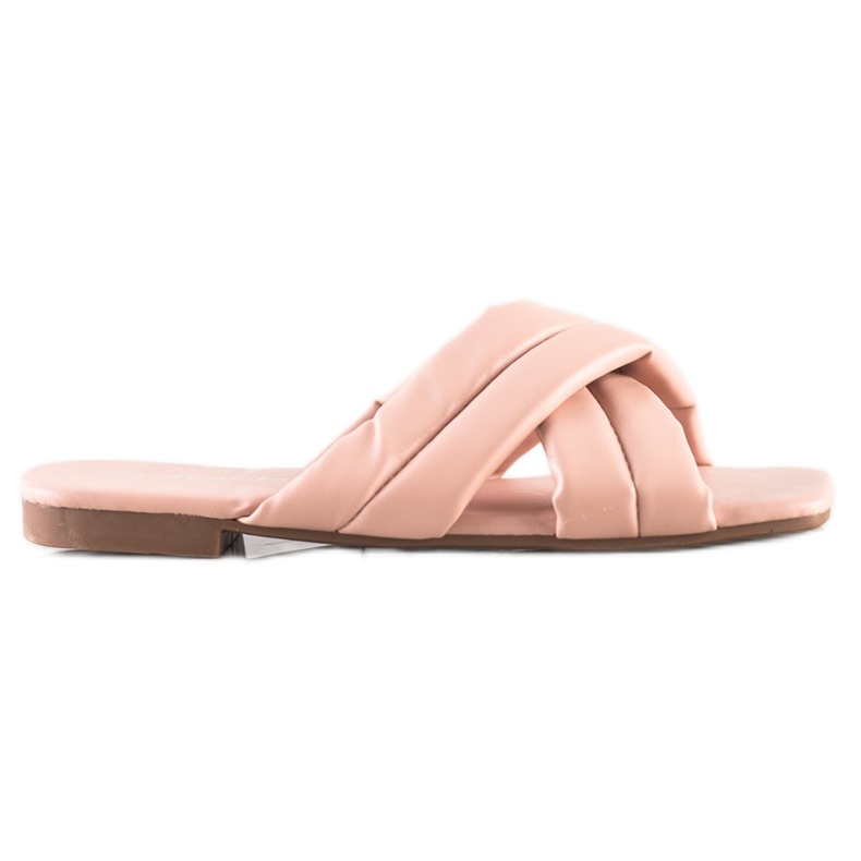 Mannika Comfortable Eco Leather Slippers pink