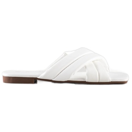 Mannika Comfortable Eco Leather Slippers white