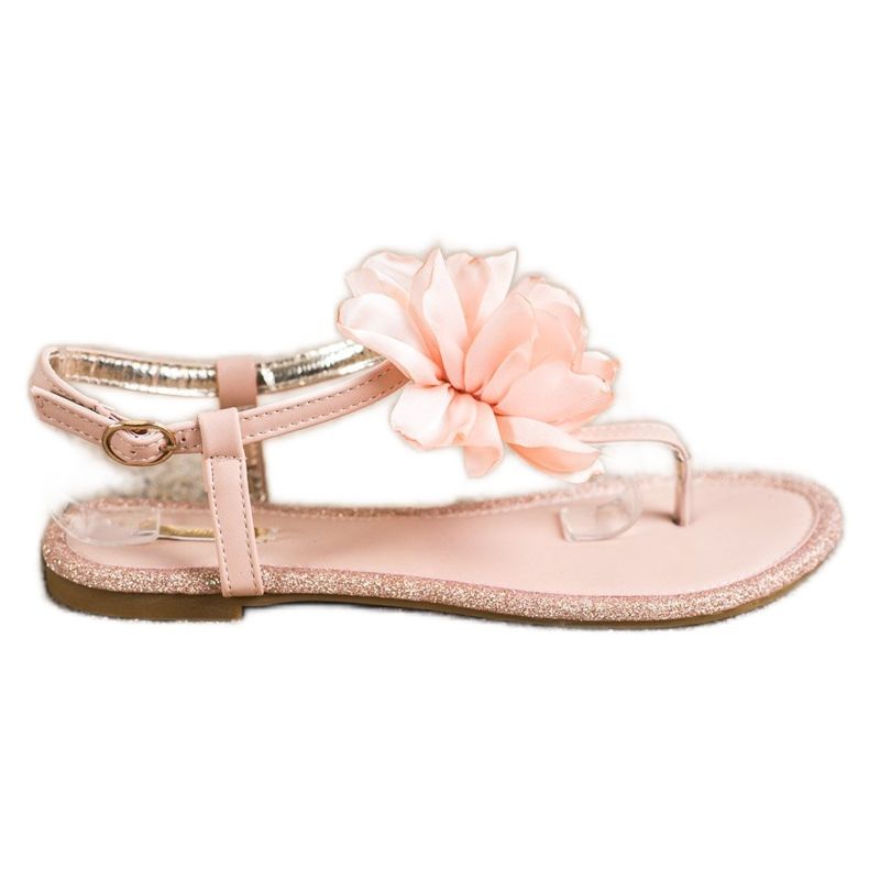BUONAROTTI Flip-flops Sandals With A Flower orange pink