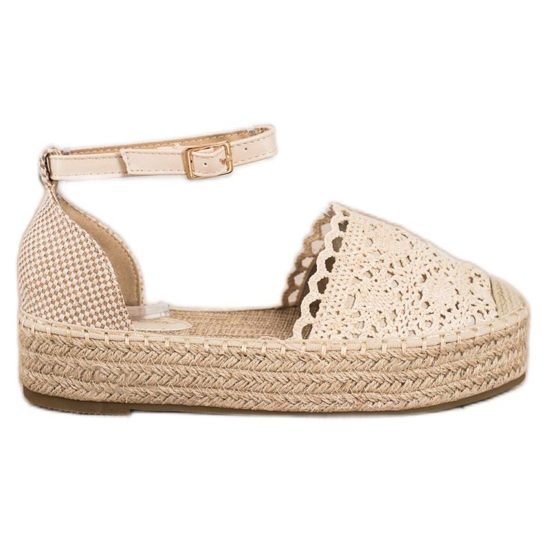 Sixth Sense Espadrilles With Lace Insert beige
