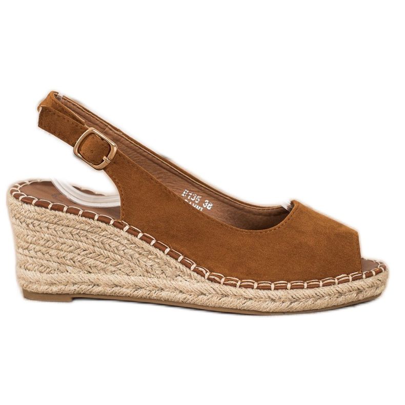 SHELOVET Casual Wedge Sandals brown