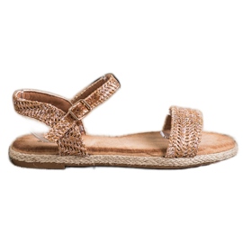 Bestelle Braided Sandals With Buckle golden Bestelle Braided Sandals With Buckle golden