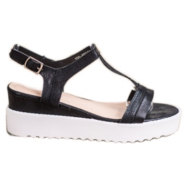 Bestelle Shimmering Wedge Sandals black