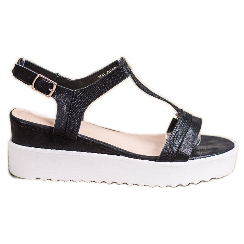 Bestelle Shimmering Wedge Sandals black