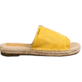 SHELOVET Classic Suede Slippers yellow