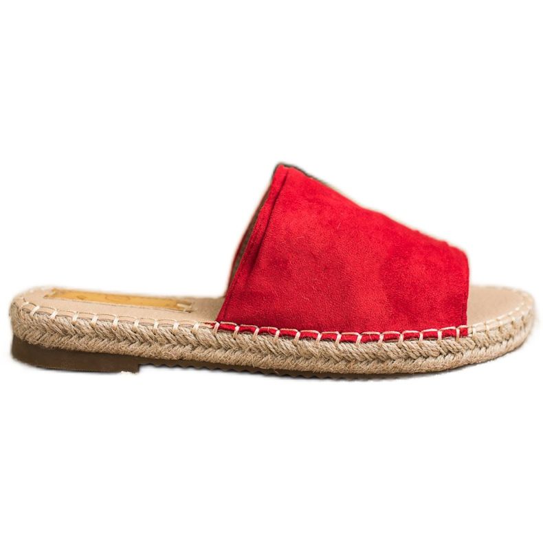 SHELOVET Classic Suede Slippers red
