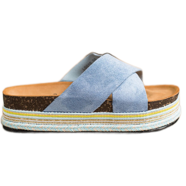 SHELOVET Blue Suede Slippers