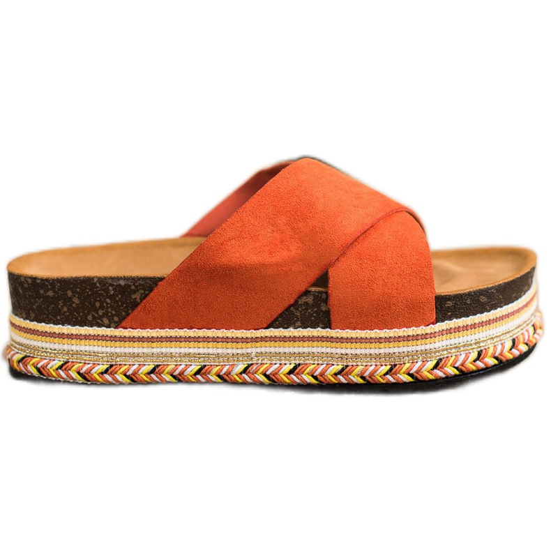 SHELOVET Orange Slippers With Suede SHELOVET Orange Slippers With Suede