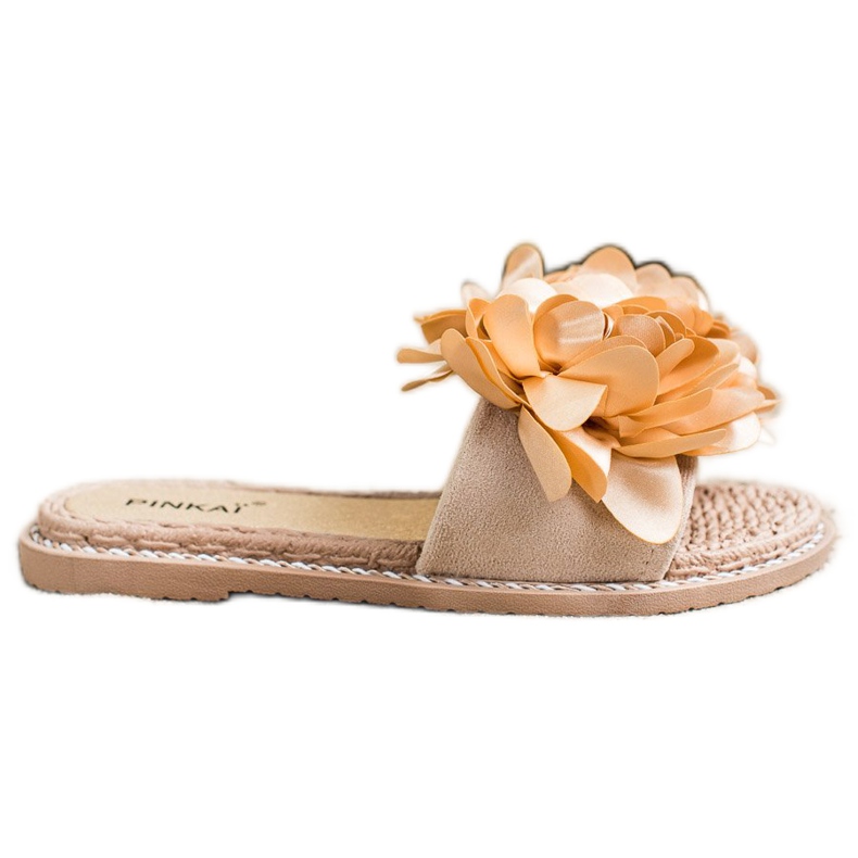 SHELOVET Beige Slippers With Flower SHELOVET Beige Slippers With Flower