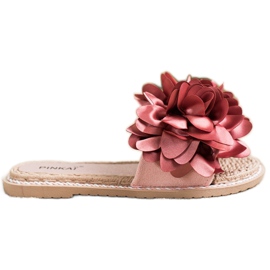 SHELOVET Pink Slippers With Flower