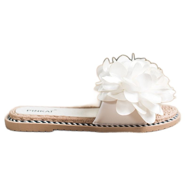 SHELOVET White Slippers With Flower