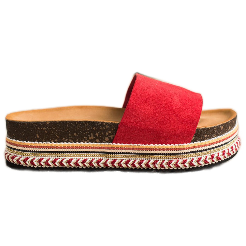 SHELOVET Comfortable Suede Slippers red