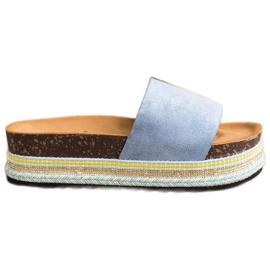 SHELOVET Comfortable Suede Slippers blue SHELOVET Comfortable Suede Slippers blue