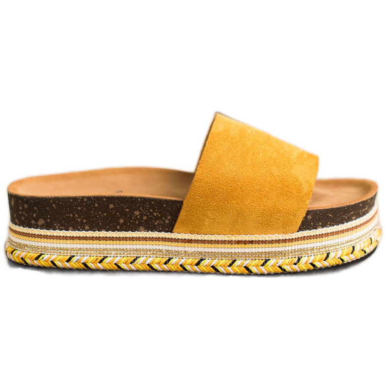SHELOVET Comfortable Suede Slippers yellow SHELOVET Comfortable Suede Slippers yellow
