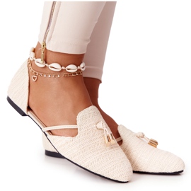 Ballerina Spitz With Braided Line Lu Boo Beige