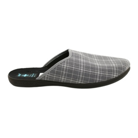 Men's slippers Adanex 25950 gray checkered grey