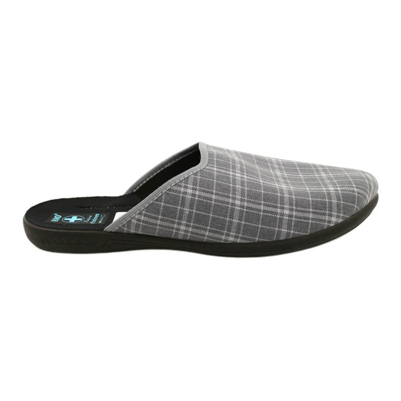 Men's slippers Adanex 25950 gray checkered grey