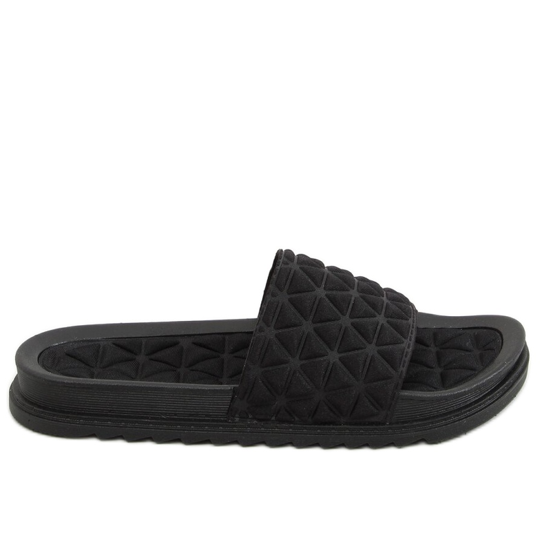Black women's black slippers 10-251 Black
