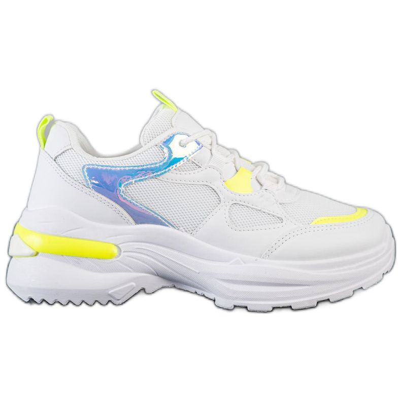 SHELOVET Sneakers With Yellow Inserts white