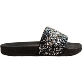 SHELOVET Slippers With Ornaments black SHELOVET Slippers With Ornaments black
