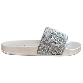 SHELOVET Slippers With Ornaments grey