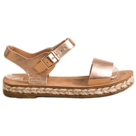 SHELOVET Comfortable golden sandals