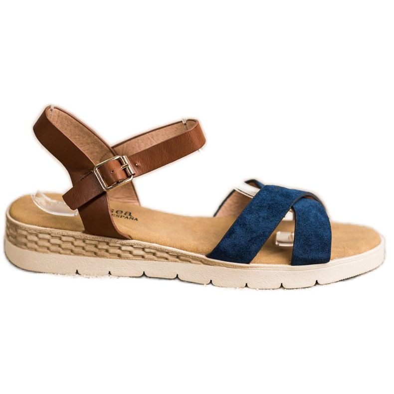 SHELOVET Casual Sandals With Buckle brown blue