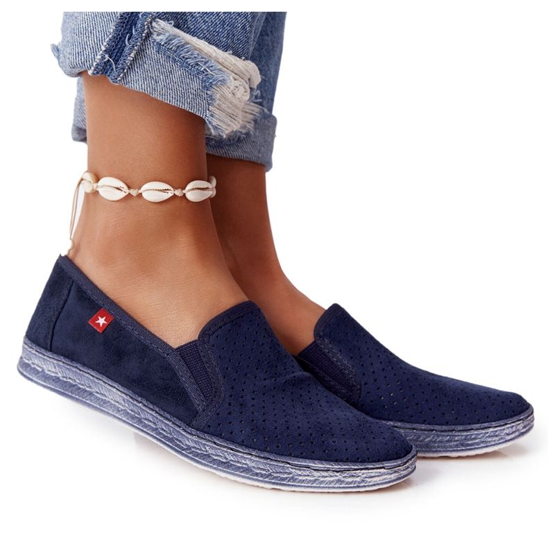 Openwork Espadrilles Big Star HH276004 Navy Blue