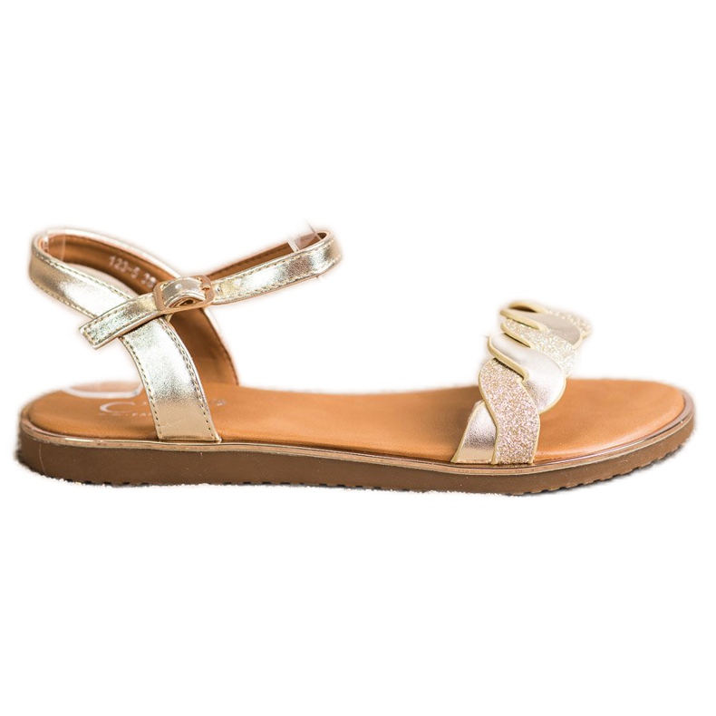 Cm Paris Golden Sandals With Glitter