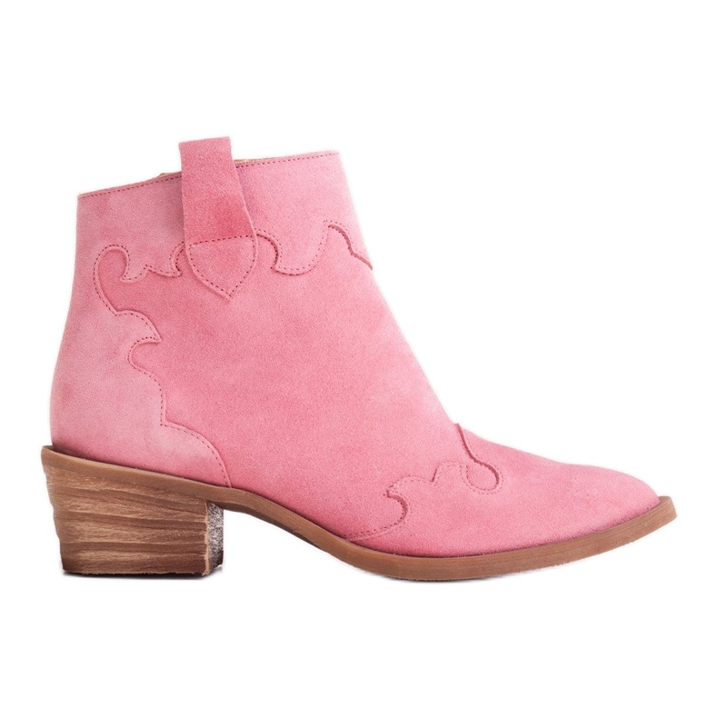 Marco Shoes Pink natural suede boots without insulation