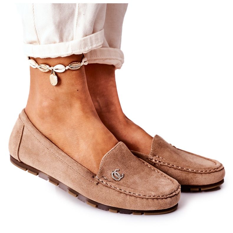 PS1 Women's Suede Loafers Light Brown Madelyn beige